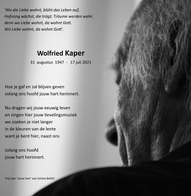 In Memoriam Wolfried Kaper